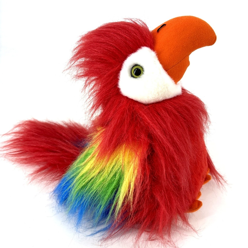 Vintage Fiesta Stuffed Plush Toy American Wego Colorful Parrot Red Fluffy Bird